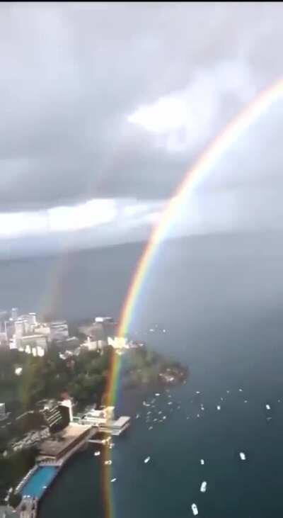 The beginning and the end of a double rainbow