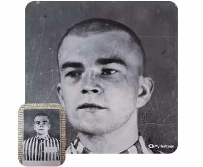 I only have this picture of my great grandfathers, it was taken in Auschwitz and has been animated and sharpened thanks to AI. This is the closest I’ll ever been to seeing him as a person and I am very thankful for that.