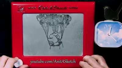 I was asked if I could make a flying elephant with my Etch a Sketch