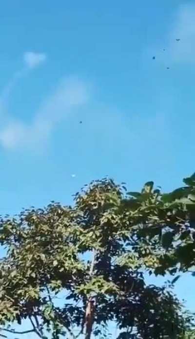 KIA rebels shoot down a Myanmar army helicopter using FN-6 MANPADS in Waingmaw, Shan Region 