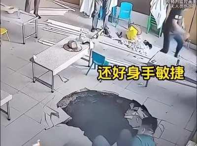 Man narrowly avoids falling into the shadow realm