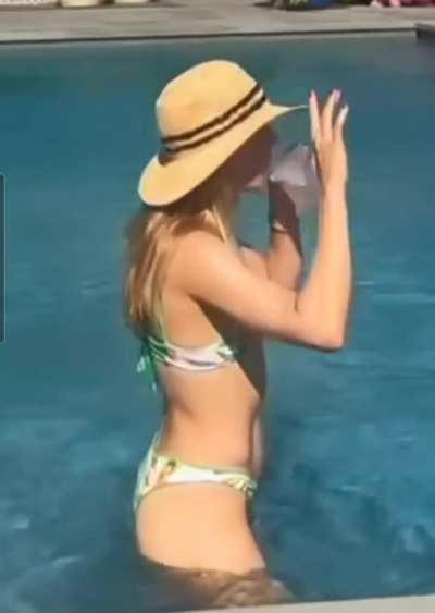 Genie at the pool 