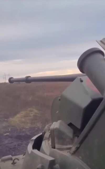 Anti-tank guided missile barely missing a Russian BMP-1AM