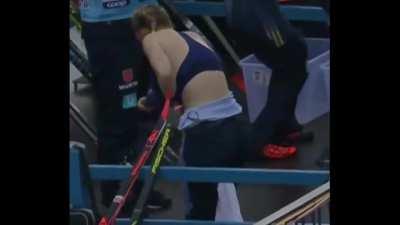 Victoria Carl (Topless) - Cross country skiing