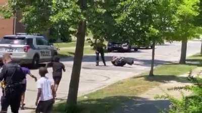 Someone called the cops on these black kids for playing football ... Cops Joined the Game!!