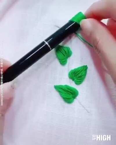 How to embroider a Leaf Pattern