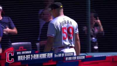 Will Brennan walks it off with a three-run homer vs. Twins