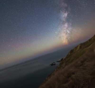 Milky Way stabilized shows the Earth is spinning through space