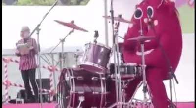 Drummer eventually unleashes all his power at child’s party