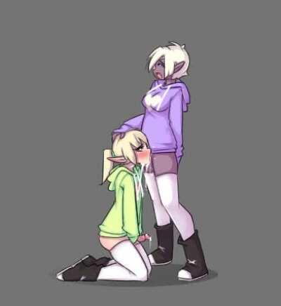 Wish I had a dark elf friend now (Artist: Hoodie)