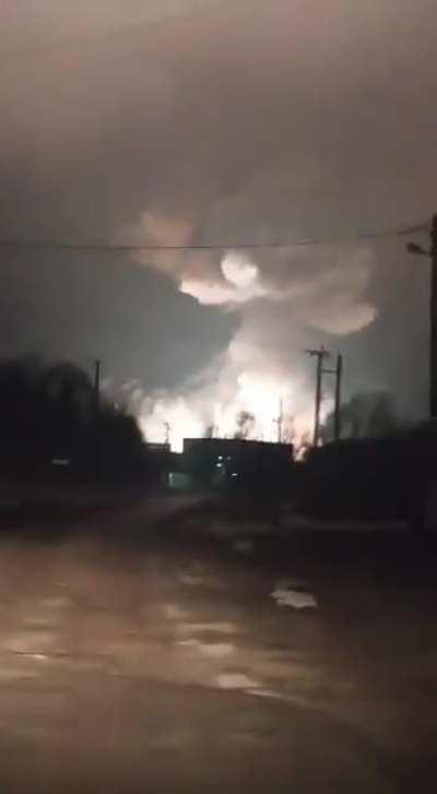 Allegedly Last night, the armory of the Russian 1st Tank Army exploded, Russia, Kursk.