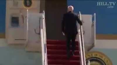 Biden boarding Air Force 1 is a metaphor for his whole presidency