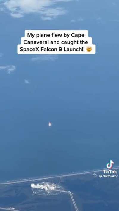 spacex rocket launch view from flight