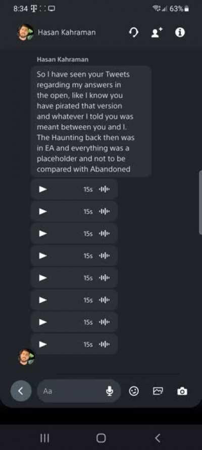 Voice messages from Hasan when this all started.