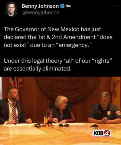 Governor of New Mexico declares 1st and 2nd Amendment 