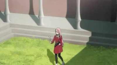 Zero two is cute hitting the pan