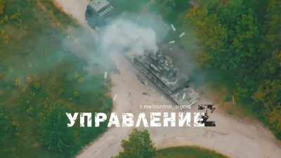 Russian Lancet destroys Ukrainian Flakpanzer Gepard in Sumy region (51.433578, 33.917211) As It Was Being Off Loaded. 13th Of May 2024. 