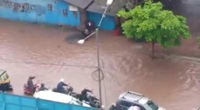 WCGW Walking on a flooded road