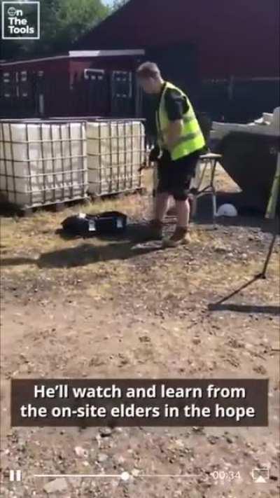 Lad narrates his mates at work David Attenborough style