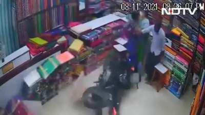 CCTV footage from a clothes store in Telangana..