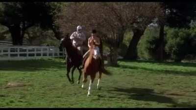 Betsy Russell Horse Porn - ðŸ”¥ Betsy Russell bouncy topless horse riding in 'Private S...