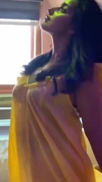 Malavika Menon in a see-through dress. Those are some huge milk tankers