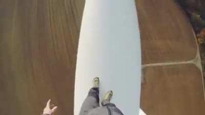 Walking on a wind turbine