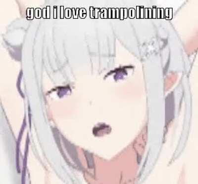 I didnt know emilia liked to go on trampolined