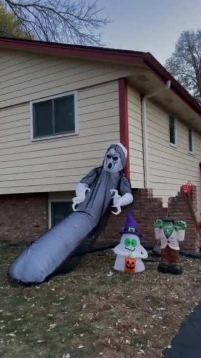 My Halloween inflatable not looking too good.