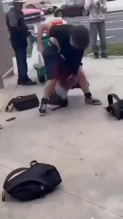 Girl challenges boy to a fight and loses