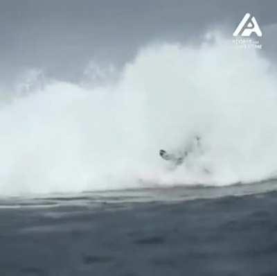 Forget white water rapids on a river, this guy's taking his kayak out on the ocean.