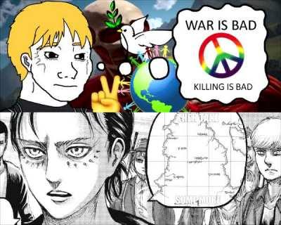 The &quot;Peaceful&quot; Armin vs the &quot;Keep Moving Forward&quot; Eren