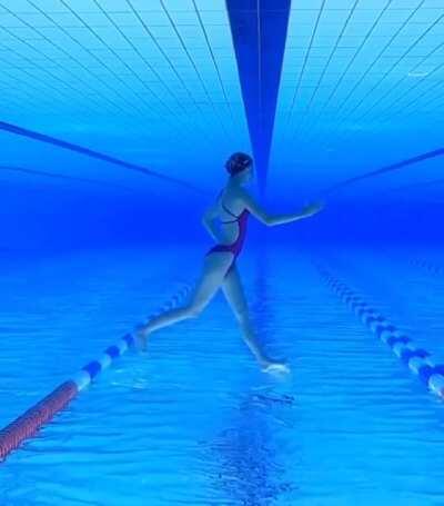 This is how walking under water upside down looks like.