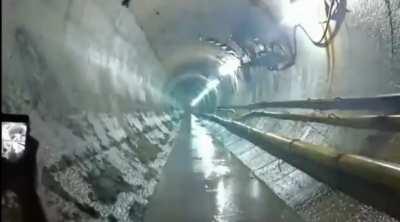 Shockwave passing through a tunnel.