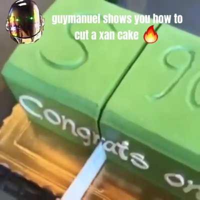 guy manuel shows you how to cut a xan cake (circa 2014)