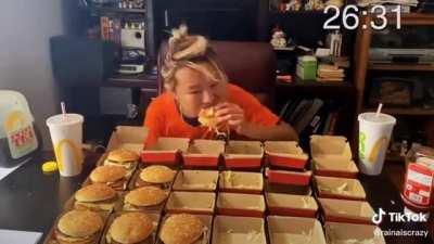 Girl easily eating over 20 Big Macs