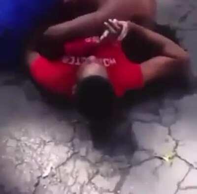 Guy knocks himself out in a fight