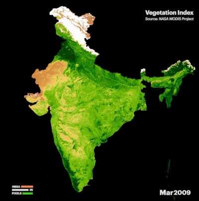 [OC] India's Vegetation Index Visualized 2000-2020