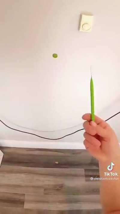 Insanely precise trickshots with a pea and a pencil