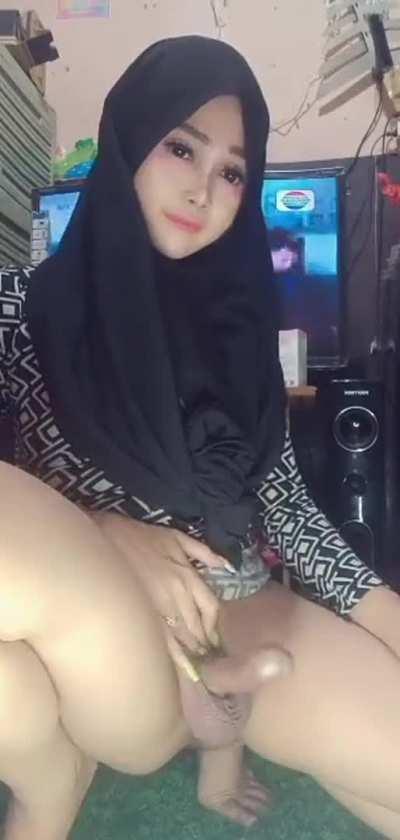 Cute ladyboy Rise Waria wearing a headscarf