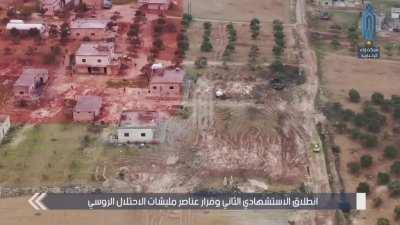 02/01/2020, al-Tah, SE Idlib, Drone Footage of 2 HTS SVBIED Attacks