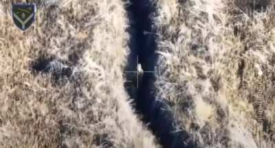 Russian Soldier Engages an FPV Drone with a Bolt Action Rifle. 