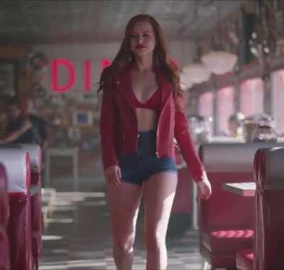 Madelaine Petsch strutting.