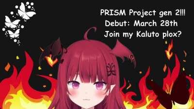 Konnichiwassupp!!!!! I'm Araka Luto, soon to be demon queen of another dimension and I have joined PRISM Project as a 2nd gen &amp;gt;:3 Imma recruiting members for my Kaluto so come get inducted at my debut on March 28th!!!!!!!!!!!!