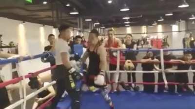 Weight lifting coach challenges the boxing coach