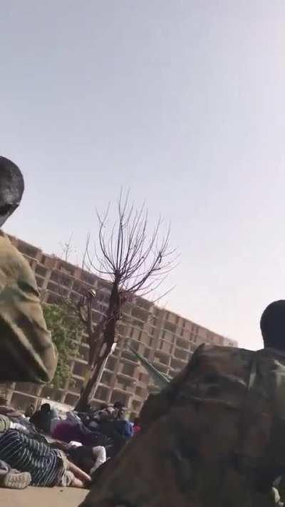 Soldiers defending civilians during the 2019 Sudanese Revolution against Omar al-Bashir