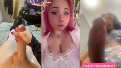 TikTok E-Girl loves it when big cocks explode next to her face!