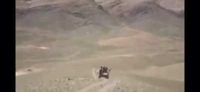 Afghan Humvee hit by IED