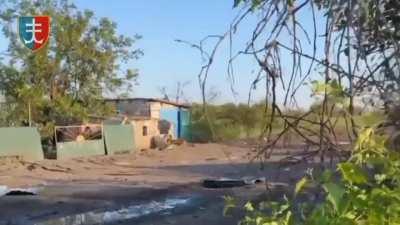 Footage from the liberation of Staromaiorske by the 🇺🇦Ukrainian 35th Marine Brigade.