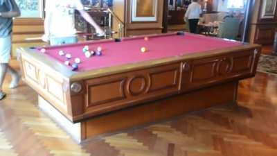 Gyroscopic self leveling pool table on the cruise ship - Radiance of the Seas